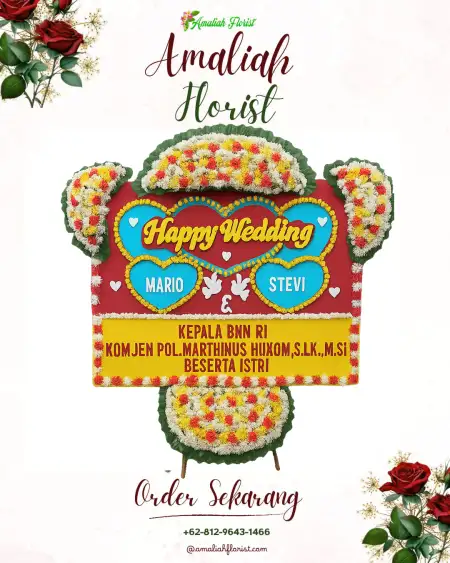 Papan Bunga Pernikahan Meles